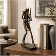 Decorative Sculpture- Trombone Player- Vintage Antique Gold Resin 20 Inch
