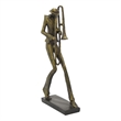 Decorative Sculpture- Trombone Player- Vintage Antique Gold Resin 20 Inch