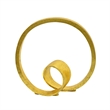 Tabletop Decor- Abstract Loop Sculpture- Textured Gold Resin 13 Inch