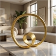 Tabletop Decor- Abstract Loop Sculpture- Textured Gold Resin 13 Inch