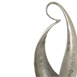 Dora Decorative Abstract Sculpture- Black Base- Silver Metal 24 Inch