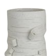 Moona Modern Vase with Sculpted Raised Details- White Textured Ceramic