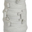 Moona Modern Vase with Sculpted Raised Details- White Textured Ceramic