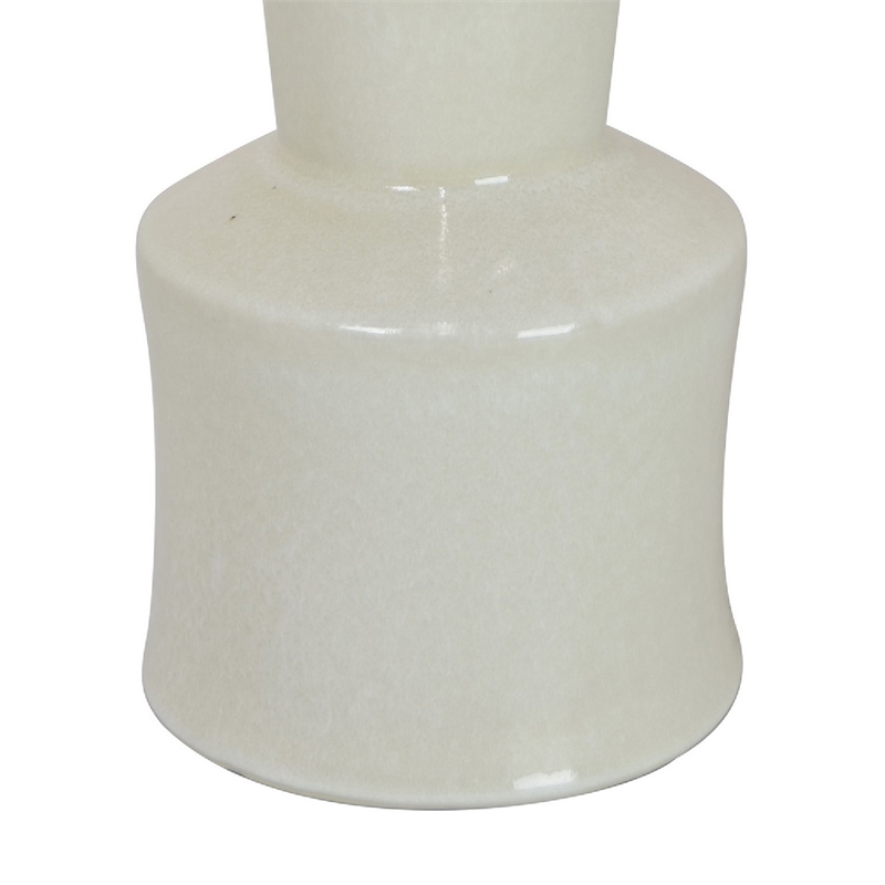 Ginny Decorative Vase with Slender Neck- Glossy White Ceramic 16 Inch