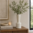 Ginny Decorative Vase with Slender Neck- Glossy White Ceramic 16 Inch