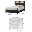 Queen Bedroom Set- Black- White- Chrome Wood- 2 Piece Set with Nightstand