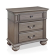 3pc King Bedroom Set- Gray- Brass- Clear Wood- 2 Nightstands
