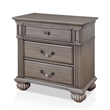 3pc King Bedroom Set- Gray- Brass- Clear Wood- 2 Nightstands