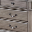 3pc King Bedroom Set- Gray- Brass- Clear Wood- 2 Nightstands