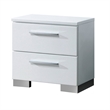 2pc King Bedroom Set- White and Black- White Wood- Nightstand