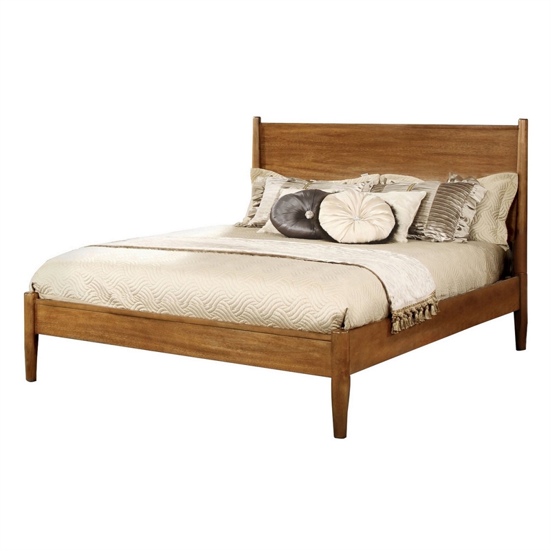 3pc King Bedroom Set- Brown- Oak Wood- 2 Nightstands