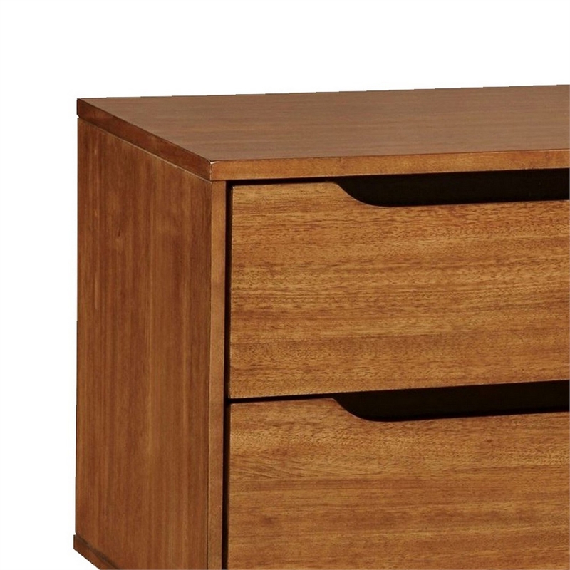 3pc King Bedroom Set- Brown- Oak Wood- 2 Nightstands