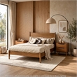 3pc King Bedroom Set- Brown- Oak Wood- 2 Nightstands