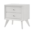 3pc King Bedroom Set- White- Bronze Wood- 2 Nightstands
