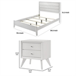 3pc King Bedroom Set- White- Bronze Wood- 2 Nightstands