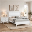 3pc King Bedroom Set- White- Bronze Wood- 2 Nightstands