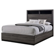 3pc King Bedroom Set- Gray- Black Wood- 2 Nightstands