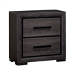3pc King Bedroom Set- Gray- Black Wood- 2 Nightstands