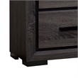 3pc King Bedroom Set- Gray- Black Wood- 2 Nightstands