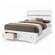 3pc King Bedroom Set- White Wood- One King bed With 2 Nightstands