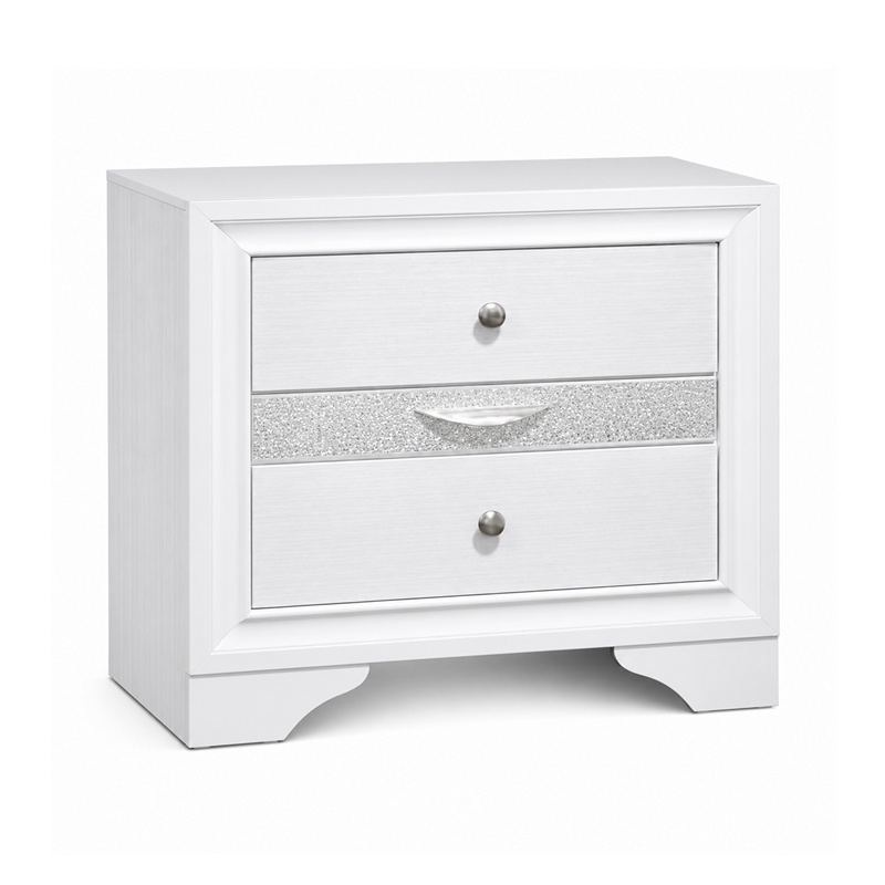 3pc King Bedroom Set- White Wood- One King bed With 2 Nightstands