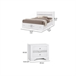3pc King Bedroom Set- White Wood- One King bed With 2 Nightstands
