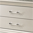 3pc King Bedroom Set- Pearl White- White- Clear- Silver Wood- 2 Nightstands