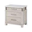 3pc King Bedroom Set- Gray- White- Silver Wood- 2 Nightstands