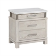 3pc King Bedroom Set- Gray- White- Silver Wood- 2 Nightstands