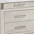3pc King Bedroom Set- Gray- White- Silver Wood- 2 Nightstands
