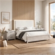3pc King Bedroom Set- Gray- White- Silver Wood- 2 Nightstands