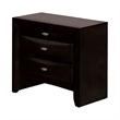2pc King Bedroom Set- Black- Nickel Wood- Nightstand