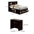 2pc King Bedroom Set- Black- Nickel Wood- Nightstand