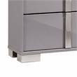 3pc King Bedroom Set- Chrome Silver- Light Taupe- Chrome Wood-2 Nightstands
