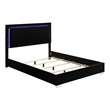 3pc King Bedroom Set- Piano Black- Chrome Wood- 2 Nightstands