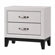 3pc King Bedroom Set- White- Black- Nickel Wood- 2 Nightstands