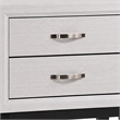 3pc King Bedroom Set- White- Black- Nickel Wood- 2 Nightstands
