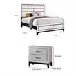 3pc King Bedroom Set- White- Black- Nickel Wood- 2 Nightstands
