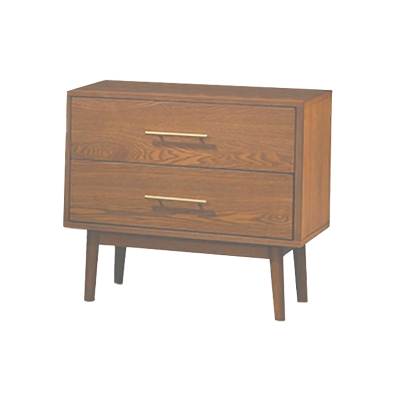 3pc King Bedroom Set- Walnut Brown- Nickel Wood- 2 Nightstands