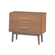 3pc King Bedroom Set- Walnut Brown- Nickel Wood- 2 Nightstands