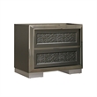 2pc King Bedroom Set- Gray- Dark Gray- Taupe Gray- White Wood- Nightstand