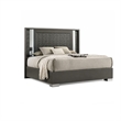 3pc King Bedroom Set- Dark Gray- Taupe Gray- White Wood- 2 Nightstands