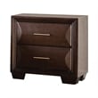 2pc King Bedroom Set- Espresso Brown- Gold Wood- Nightstand