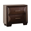 2pc King Bedroom Set- Espresso Brown- Gold Wood- Nightstand
