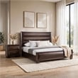 2pc King Bedroom Set- Espresso Brown- Gold Wood- Nightstand