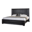 2pc King Bedroom Set- Black- Chrome- Nickel Wood- Nightstand