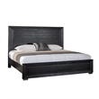 3pc King Bedroom Set- Black- Chrome- Nickel Wood- 2 Nightstands