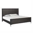 2pc King Bedroom Set- Espresso Brown- Silver- Black Wood- Nightstand