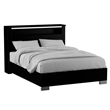 2pc King Bedroom Set- Black- Chrome Wood- Nightstand