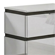 3pc King Bedroom Set- White- Metallic Gray Wood- 2 Nightstands
